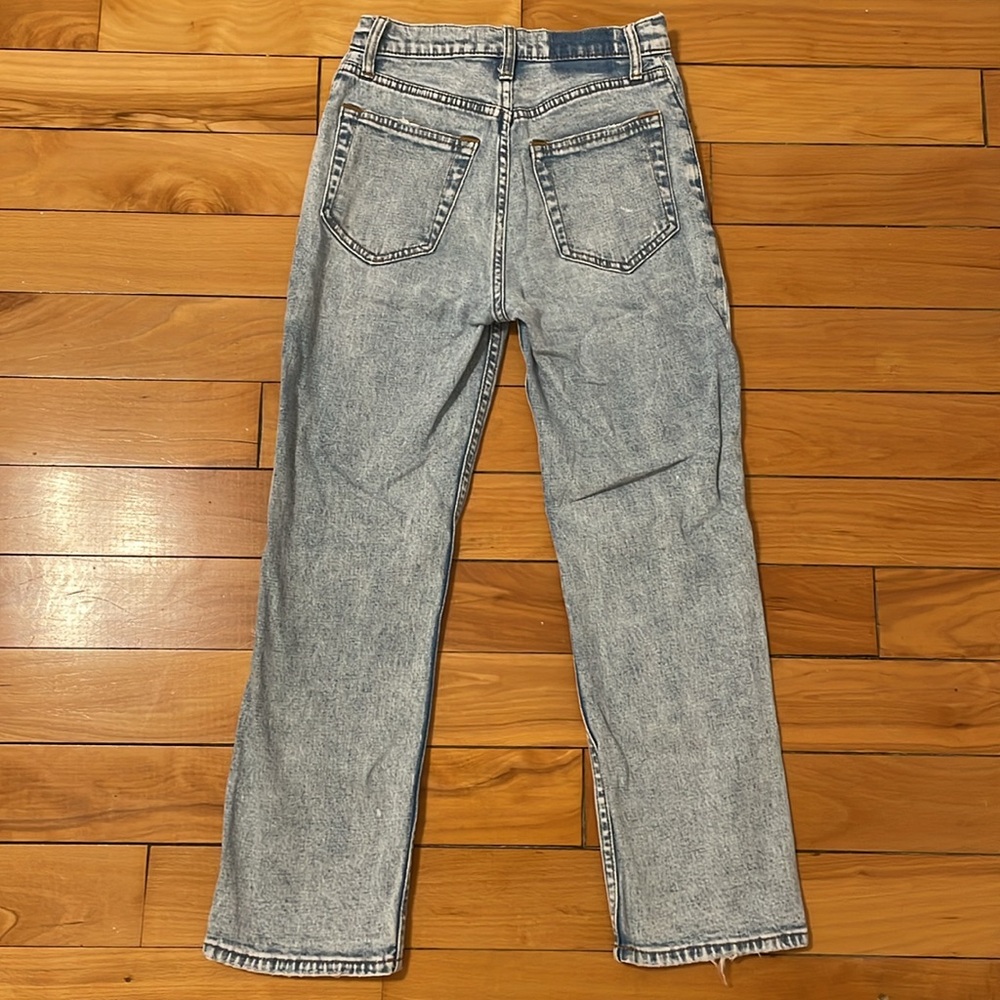 Abercrombie & fitch cropped ankle straight light wash jeans size 25/0 SHORT - Picture 2 of 8